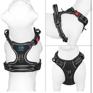 PHOEPET No Pull Dog Harness Reflective Front Clip Vest Adjustable  Small